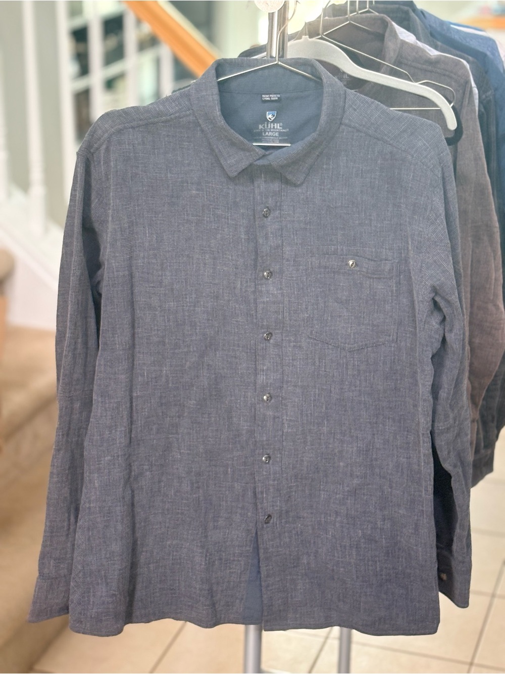 Kuhl Men's Button-Down Shirt in Charcoal Gray